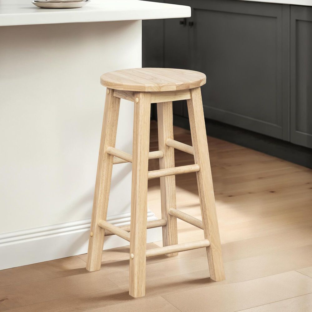 Linon Home Decor Abby 24" Counter Stool in Unfinished, , large