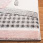 Safavieh Carousel CRK127 9" x 12" Pink and Ivory Kids Area Rug, , large