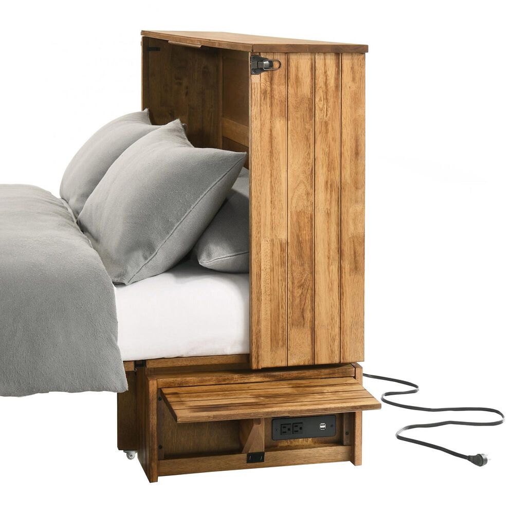 New Day Furniture Ranchero Queen Murphy Cabinet in Bakar with Mattress , , large