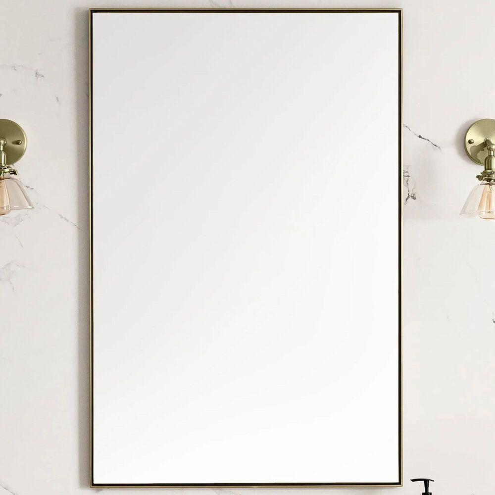James Martin Vanities Rohe 26&quot; Rectangular Mirror in Champagne Brass, , large