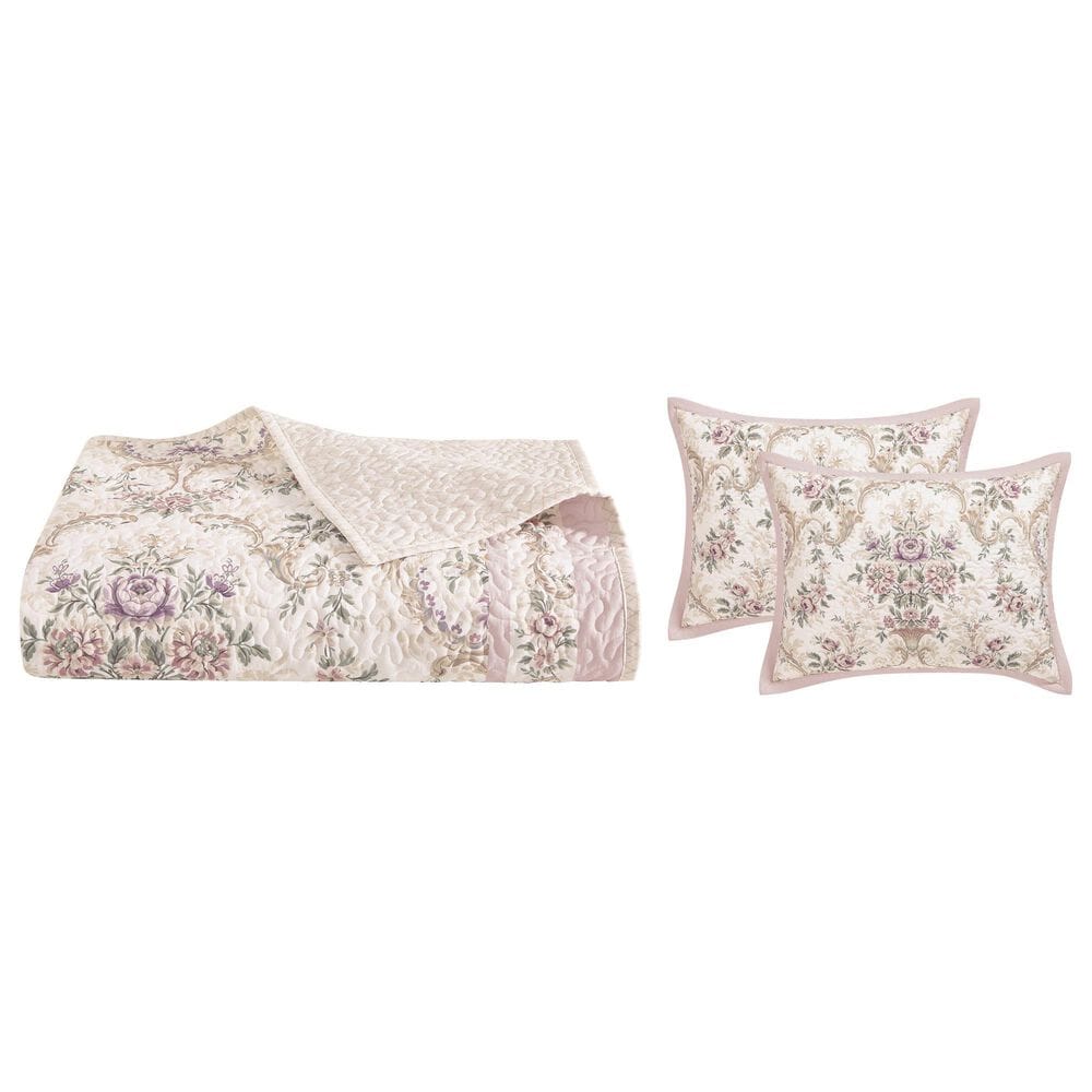 Royal Court Avant Garden 3-Piece King/Cal King Quilt Set in Blush, , large