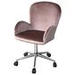 Impressions Vanity Colette Swivel Vanity Chair with Pink Cushion in Silver Chrome, , large