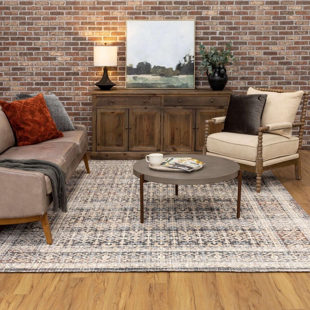 Karastan Zula Luanda 8&#39; x 10&#39; Slate Area Rug, , large