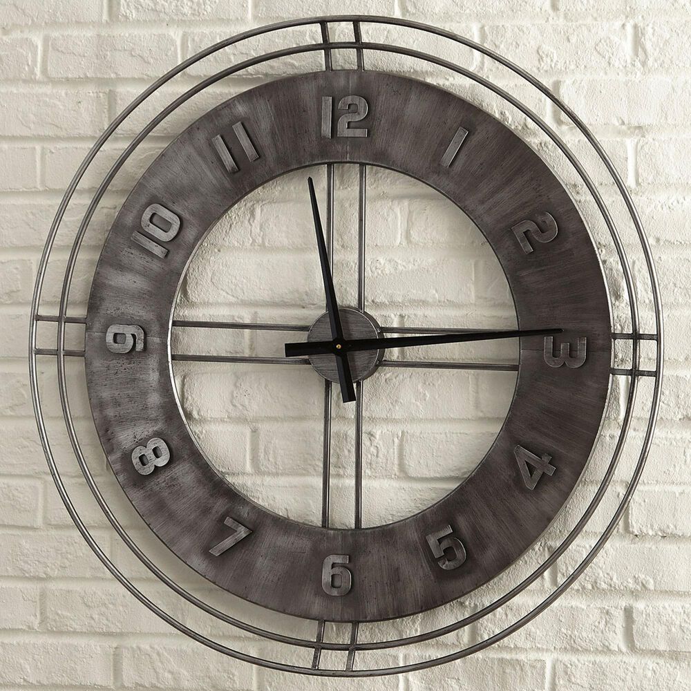 Signature Design by Ashley Ana Sofia Wall Clock in Antique Gray, , large