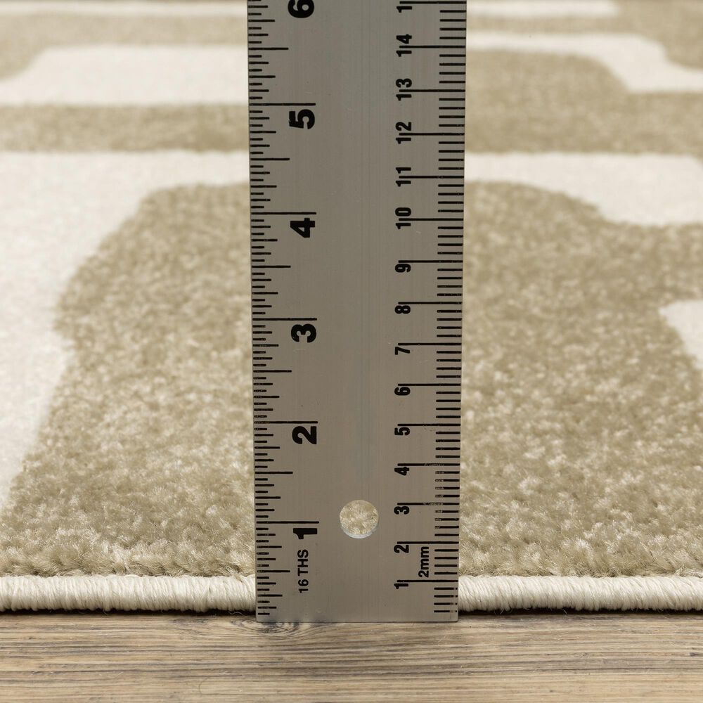 ROW by Oriental Weavers Quinn QUI09 Beige and Ivory 7'10" x 10' Area Rug, , large