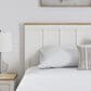Ashley Linnocreek King Panel Bed in White and Warm Brown, , large