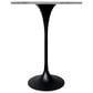 Leisuremod LeisureMod Verve Collection Modern Bar Height Table Black Base with 27 Round Marble White Sintered Stone Top, , large