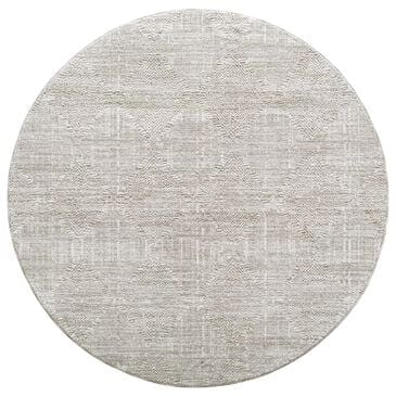Surya Masterpiece Light Gray, Cream and Medium Gray 6"7" Round Area Rug, , large