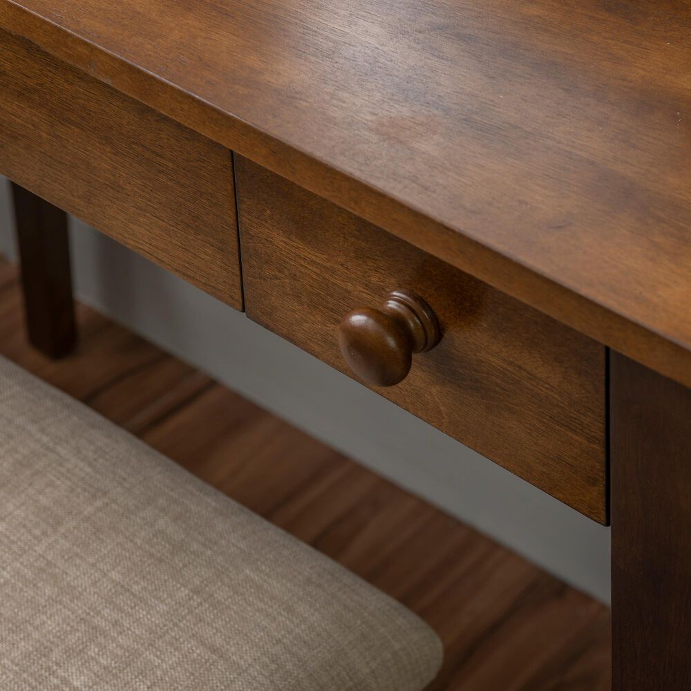 Linon Home Decor Lorna Vanity with Stool in Walnut, , large