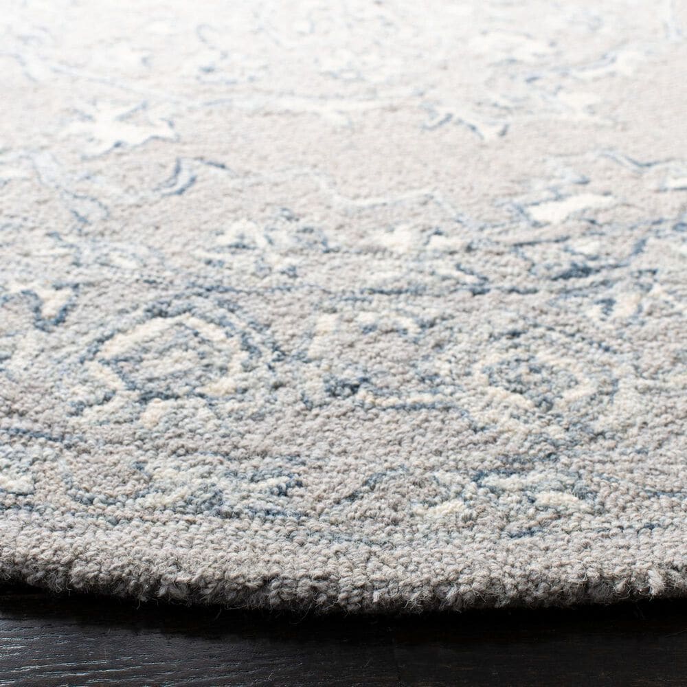 Safavieh Micro-Loop MLP504F 5&#39; Round Light Grey and Ivory Area Rug, , large