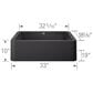 Blanco Ikon 33" Apron Single Bowl Farmhouse Sink in Anthracite, , large