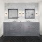 Lexora Home Dukes 84" Double Bathroom Vanity in Dark grey with 2 cm White Carrara Marble Top and Rectangular Sinks, , large