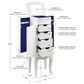 Linden Boulevard White 4 Drawer Jewelry Armoire in White, , large