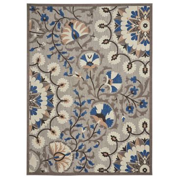 Nourison Aloha Floral 9"6" x 13" Grey and Multicolor Indoor/Outdoor Area Rug, , large