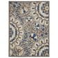 Nourison Aloha Floral 9"6" x 13" Grey and Multicolor Indoor/Outdoor Area Rug, , large