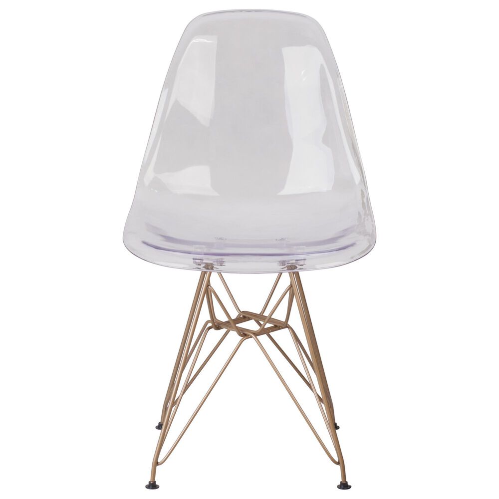 Flash Furniture Elon Side Chair in Clear and Gold, , large
