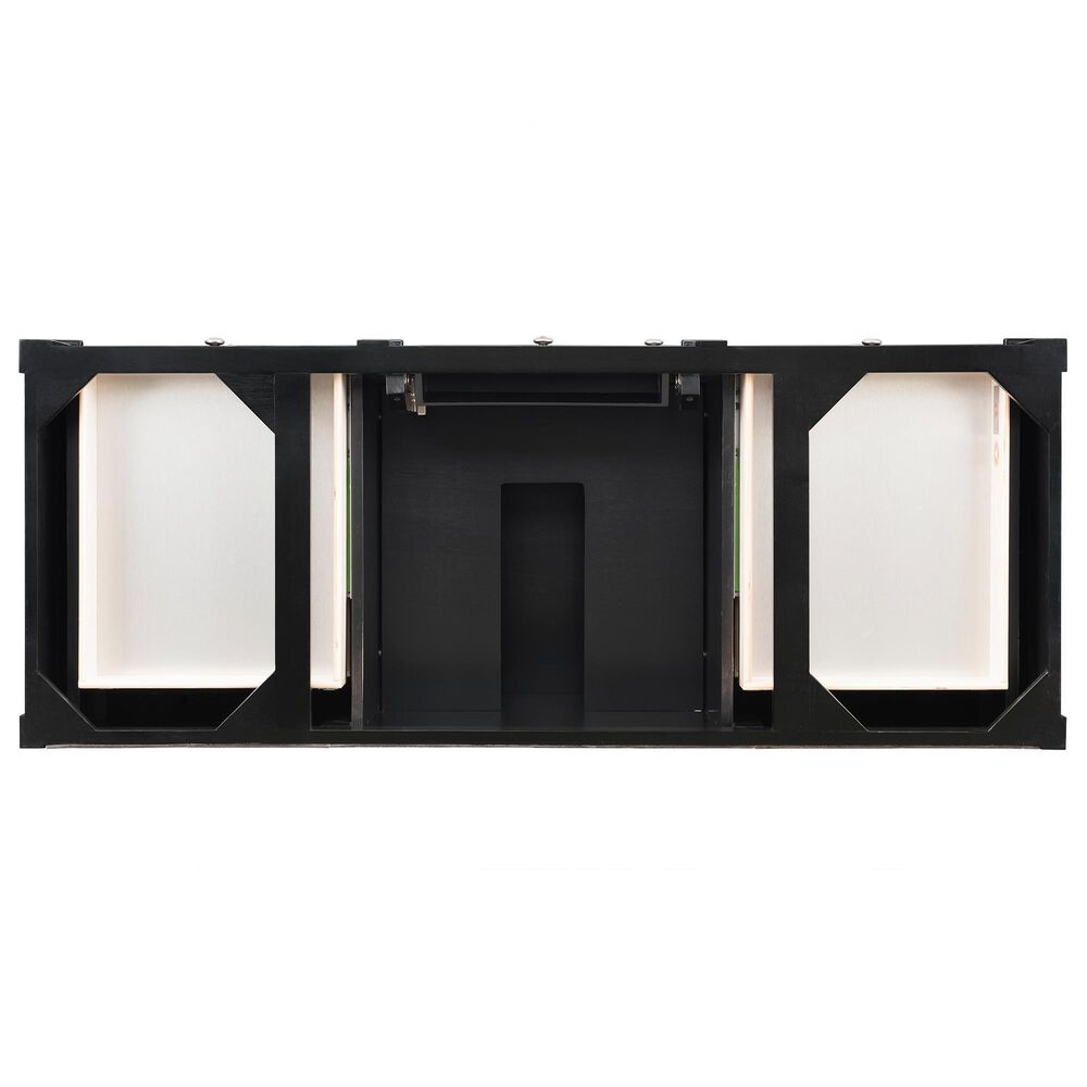 James Martin Vanities Brittany 48" Single Bathroom Vanity in Black Onyx with 3 cm White Zeus Quartz Top and Rectangular Sink, , large