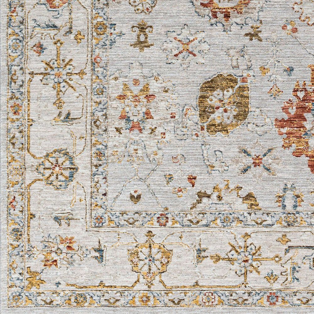 Surya Reina REN-2307 Light Gray, Cream, Denim, Rust, Mustard and Olive 7&#39;10&quot; Round Area Rug, , large