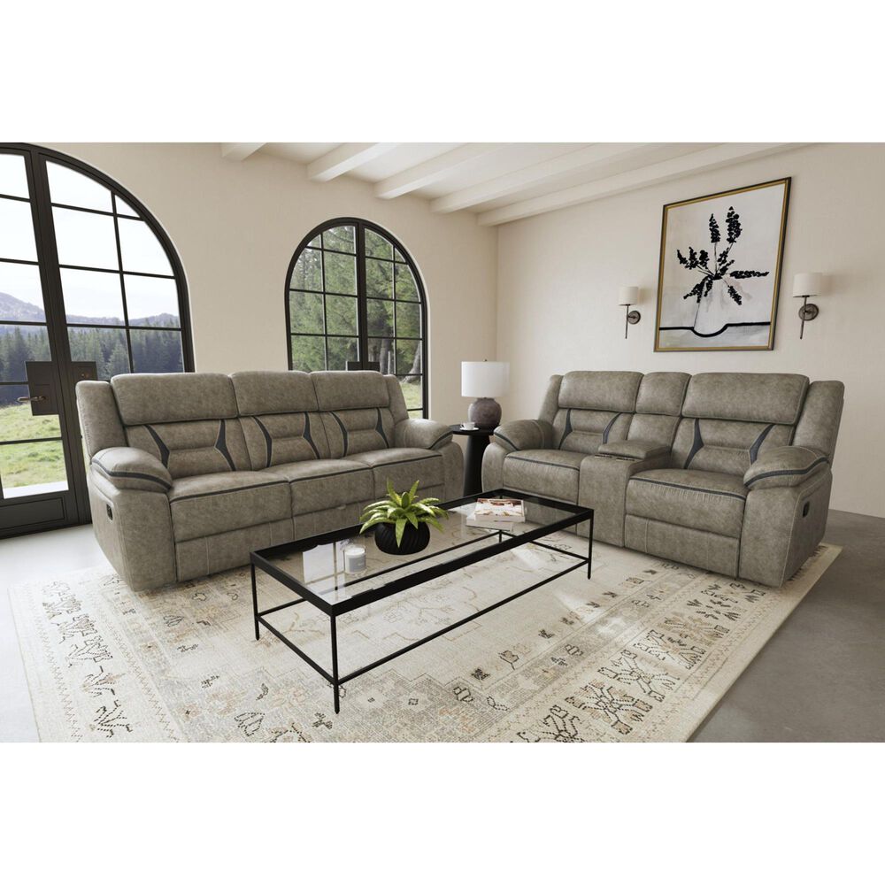 Mayberry Hill Engage Manual Reclining Sofa in Corral Gray, , large