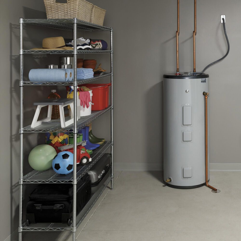 GE Appliances 40-Gallon Short Electric Water Heater in Gray, , large