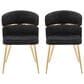 Lumisource Cinch Side Chair with Black Velvet Cushion in Gold (Set of 2), , large