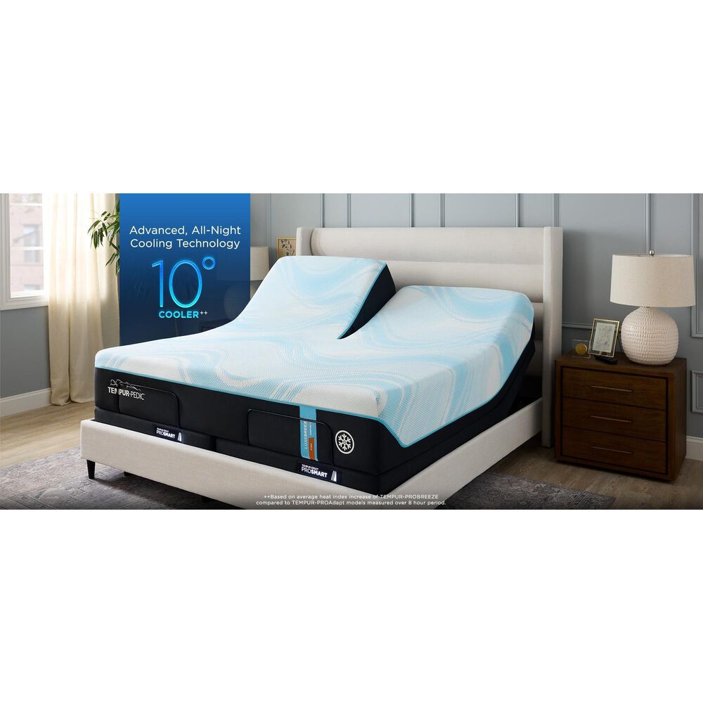 Tempur-Pedic LuxeBreeze 2.0 Firm Flex Head King Mattress with 2 Twin XL Ergo ProSmart Adjustable Bases, , large