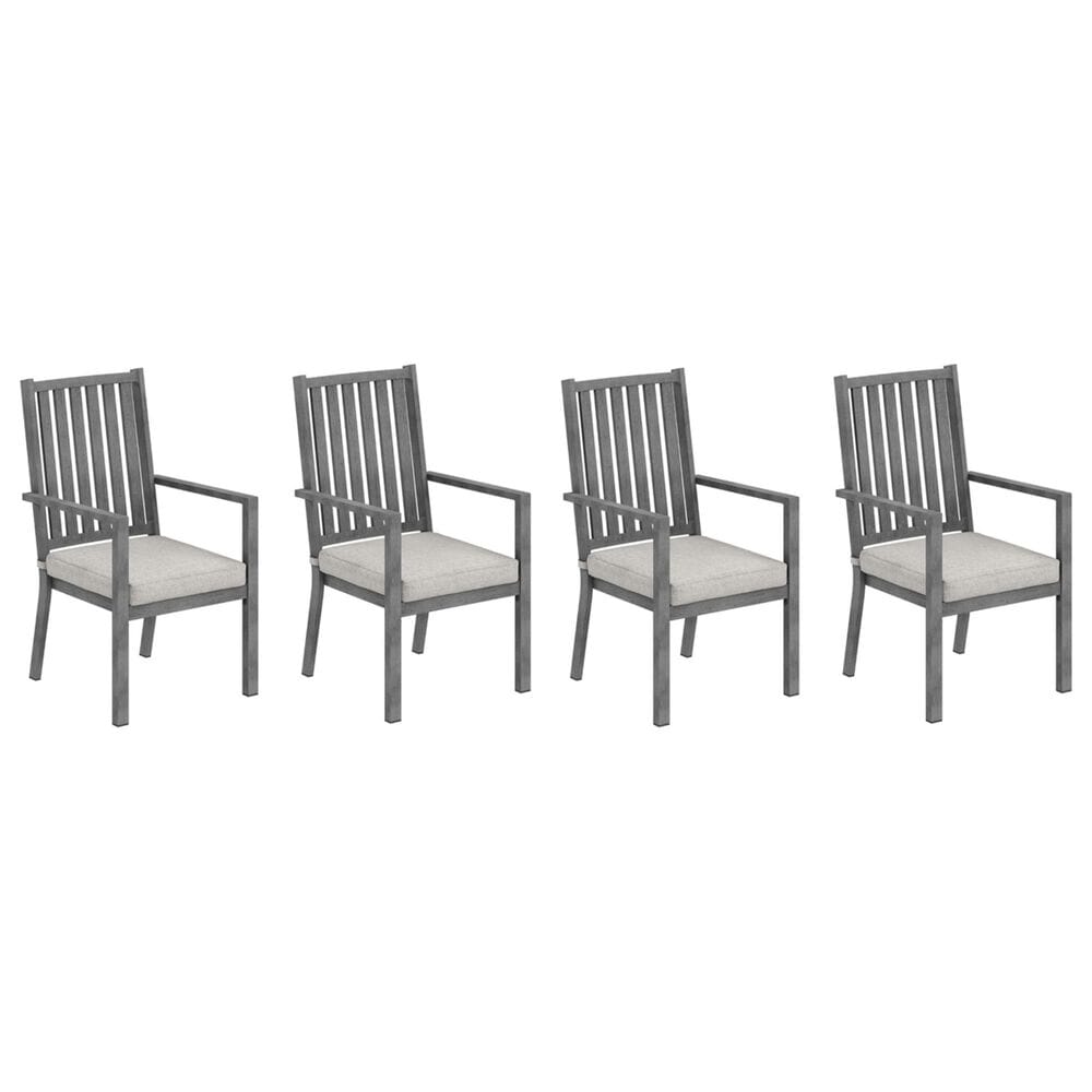 Hearth and Haven Outdoor All-Weather Aluminum Dining Chair in Gray (Set of 4), , large