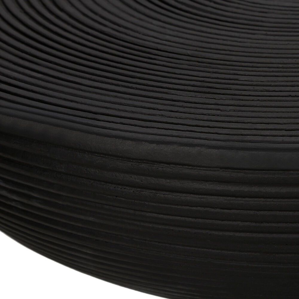 Hearth and Haven Outdoor Round Side Table with Ribbed Texture in Black, , large