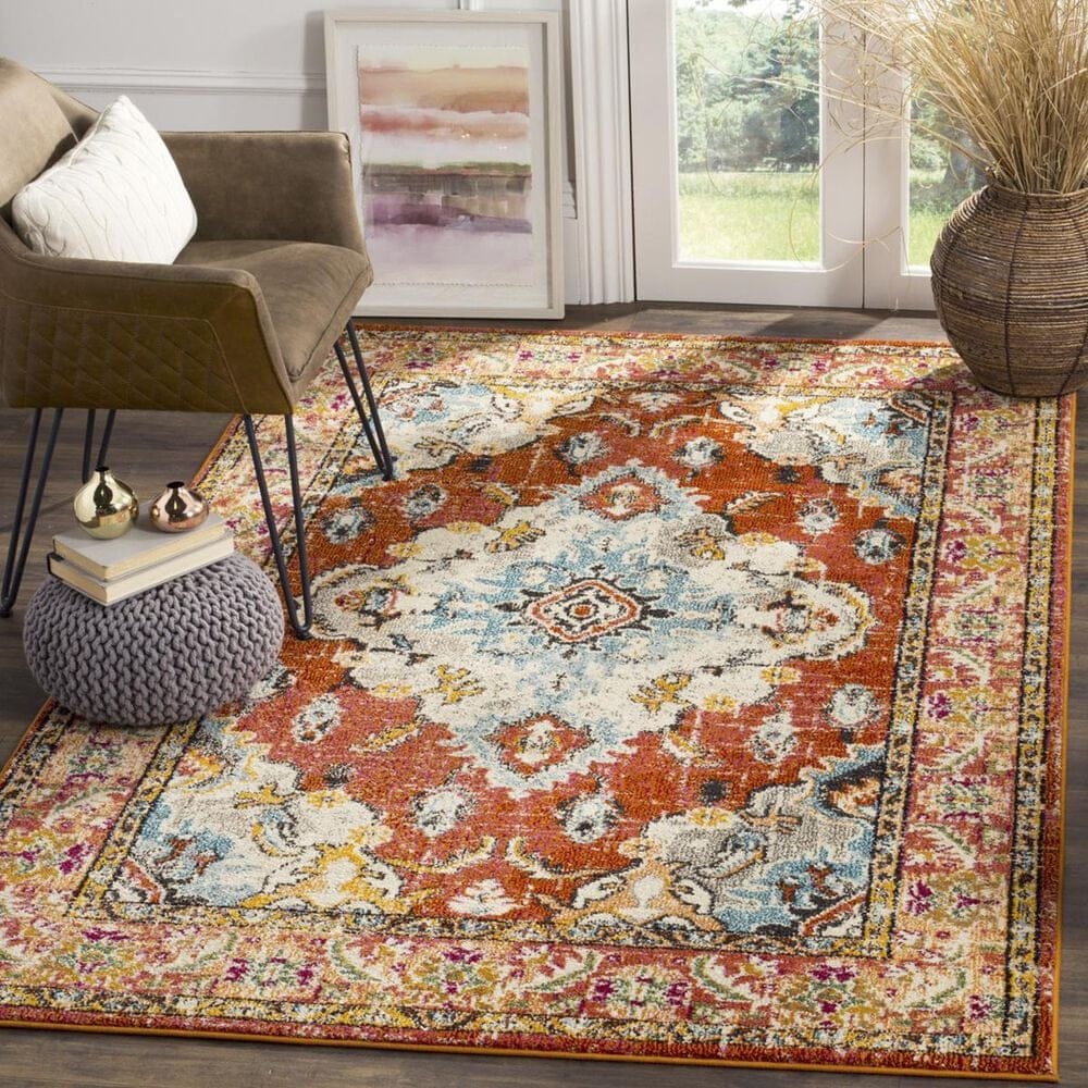 Safavieh Monaco MNC243H-24 2&#39;2&quot; x 4&#39; Orange/Light Blue Area Rug, , large