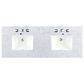 James Martin Vanities De Soto 72" Double Bathroom Vanity in Bright White with 3 cm Carrara White Marble Top and Rectangular Sinks, , large