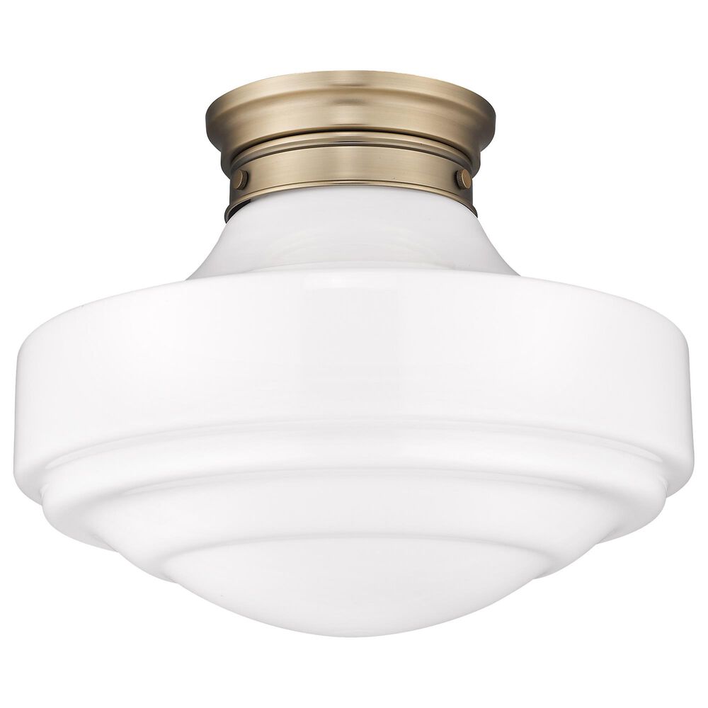 Golden Lighting Ingalls Large Semi-Flush with Vintage Milk Glass in Modern Brass, , large
