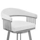 Blue River Bronson 26" Swivel Counter Stool in White/Silver, , large