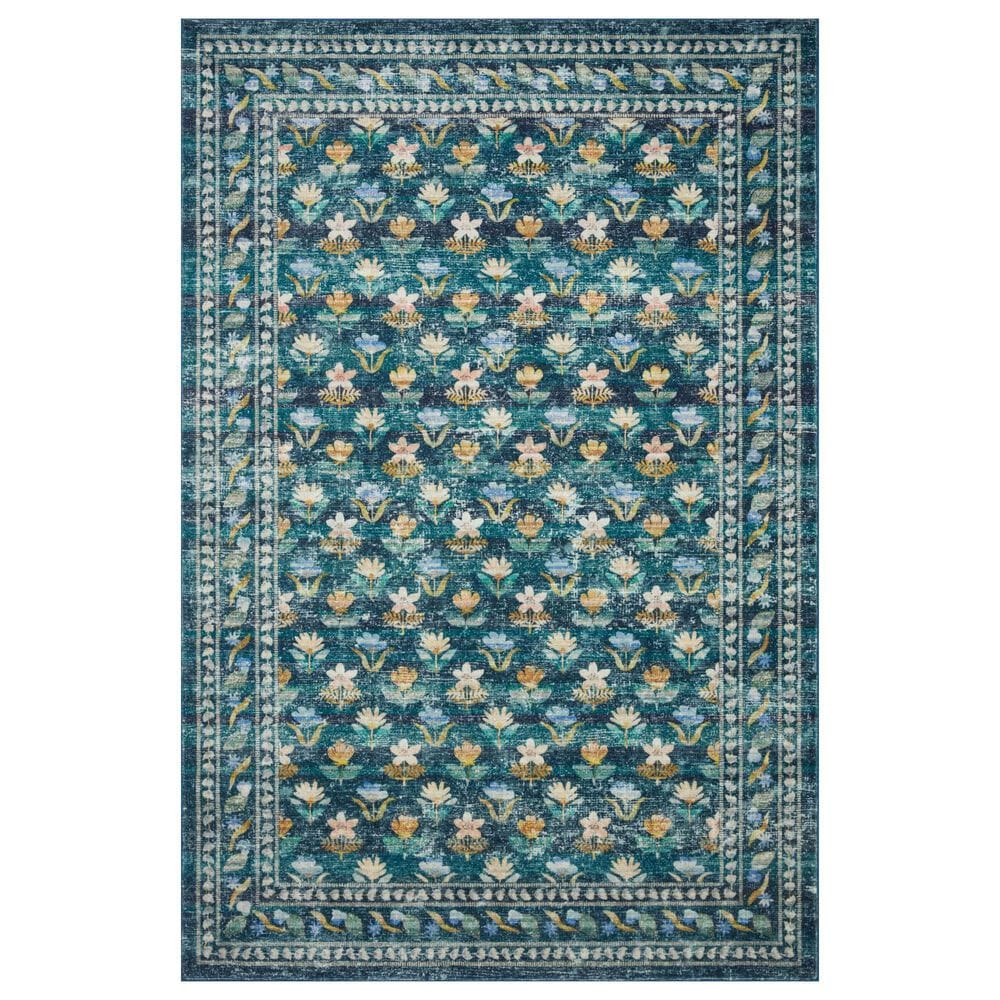 Rifle Paper Co Crafted by Cloth and Company Courtyard 7"6" x 9"6" Hadley Emerald Area Rug, , large