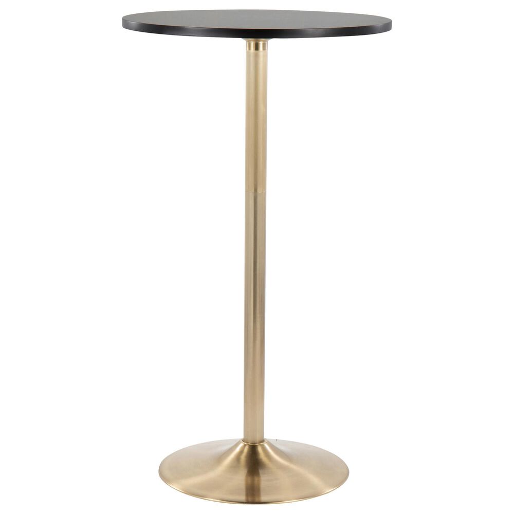 Lumisource Pebble Adjustable Bar Table in Black and Gold, , large