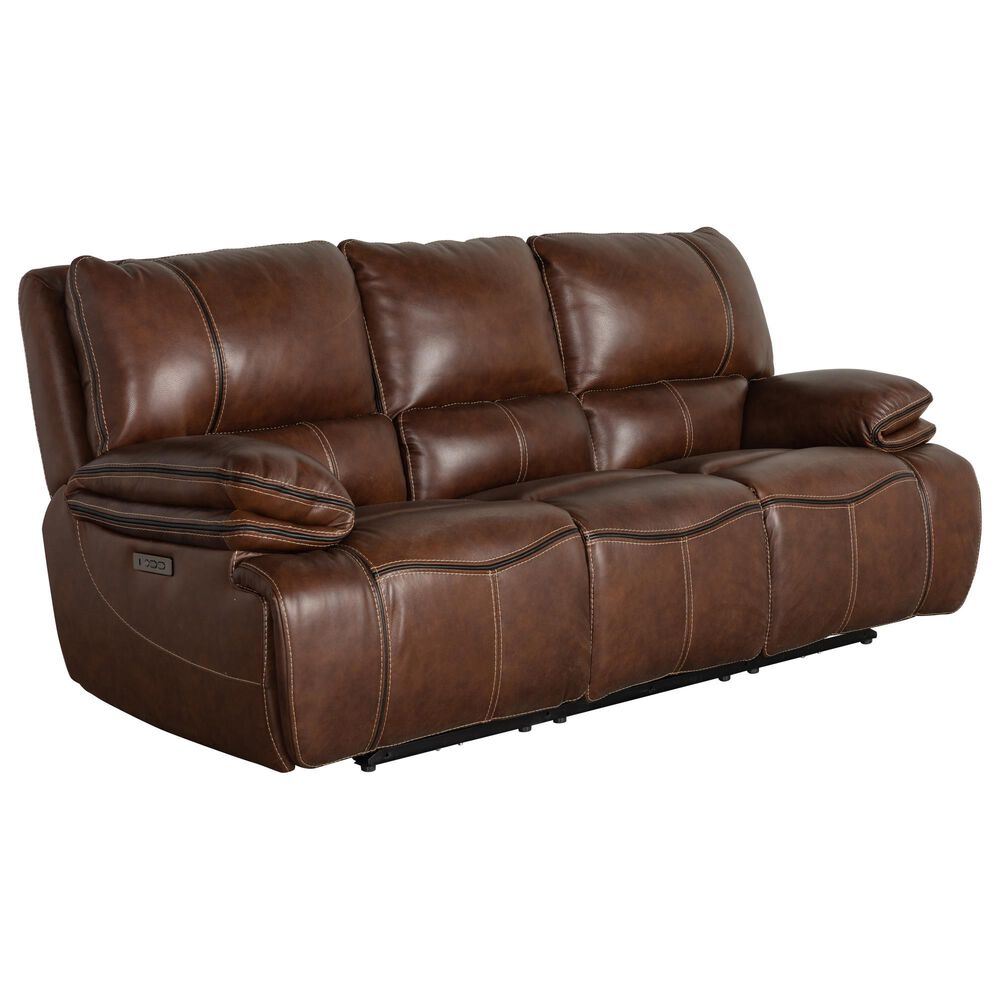 Oxford Furniture Power Reclining Sofa with Power Headrest in Baron