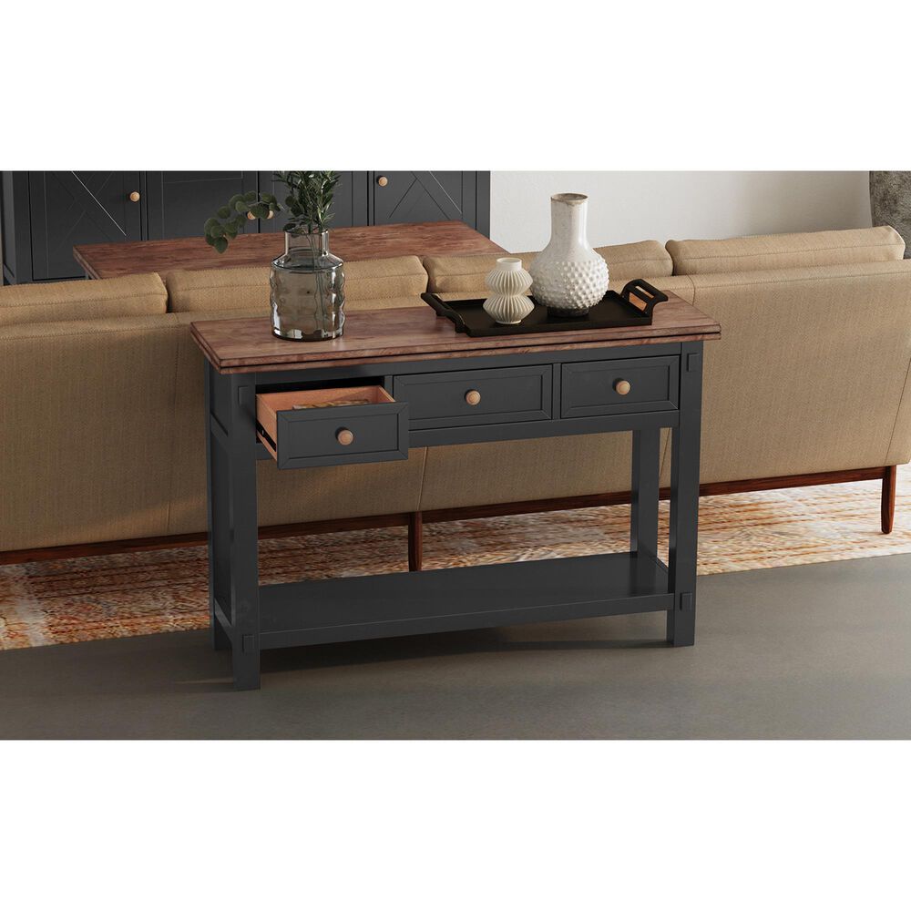 A-America Stormy Ridge Sofa Table in Chickory and Slate Black, , large