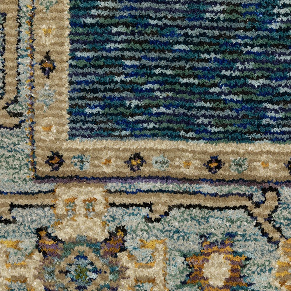 Oriental Weavers Andorra 2&#39;3&quot; x 8&#39; Blue and Gold Runner, , large