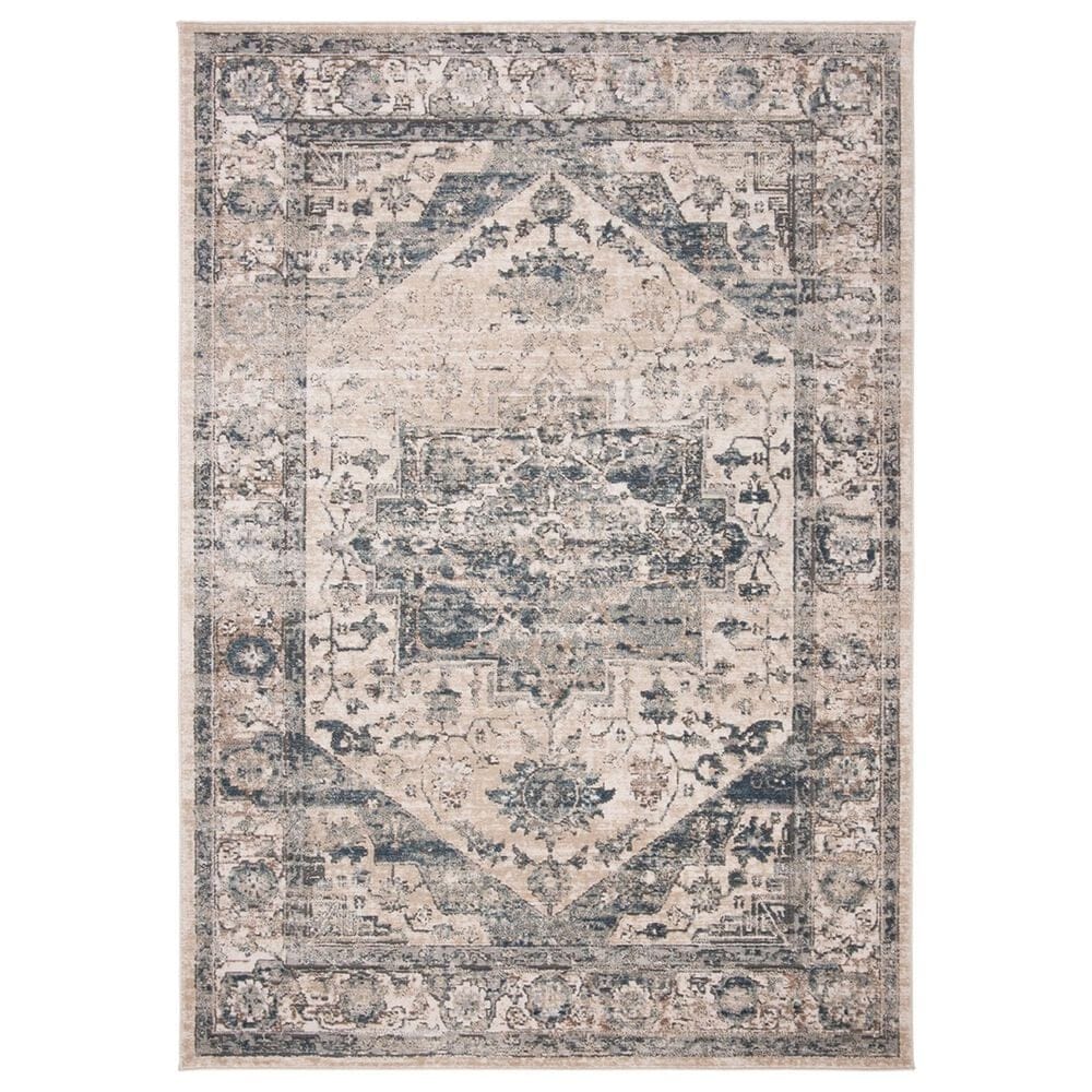 Safavieh Oregon 8" x 10" Ivory and Blue Area Rug, , large