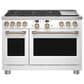 Cafe 8.25 Cu. Ft. Freestanding Dual Fuel Range with Double Oven in Matte White and Brushed Bronze, , large