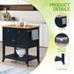 Valor Living Stirling Kitchen Cart in Blue, , large