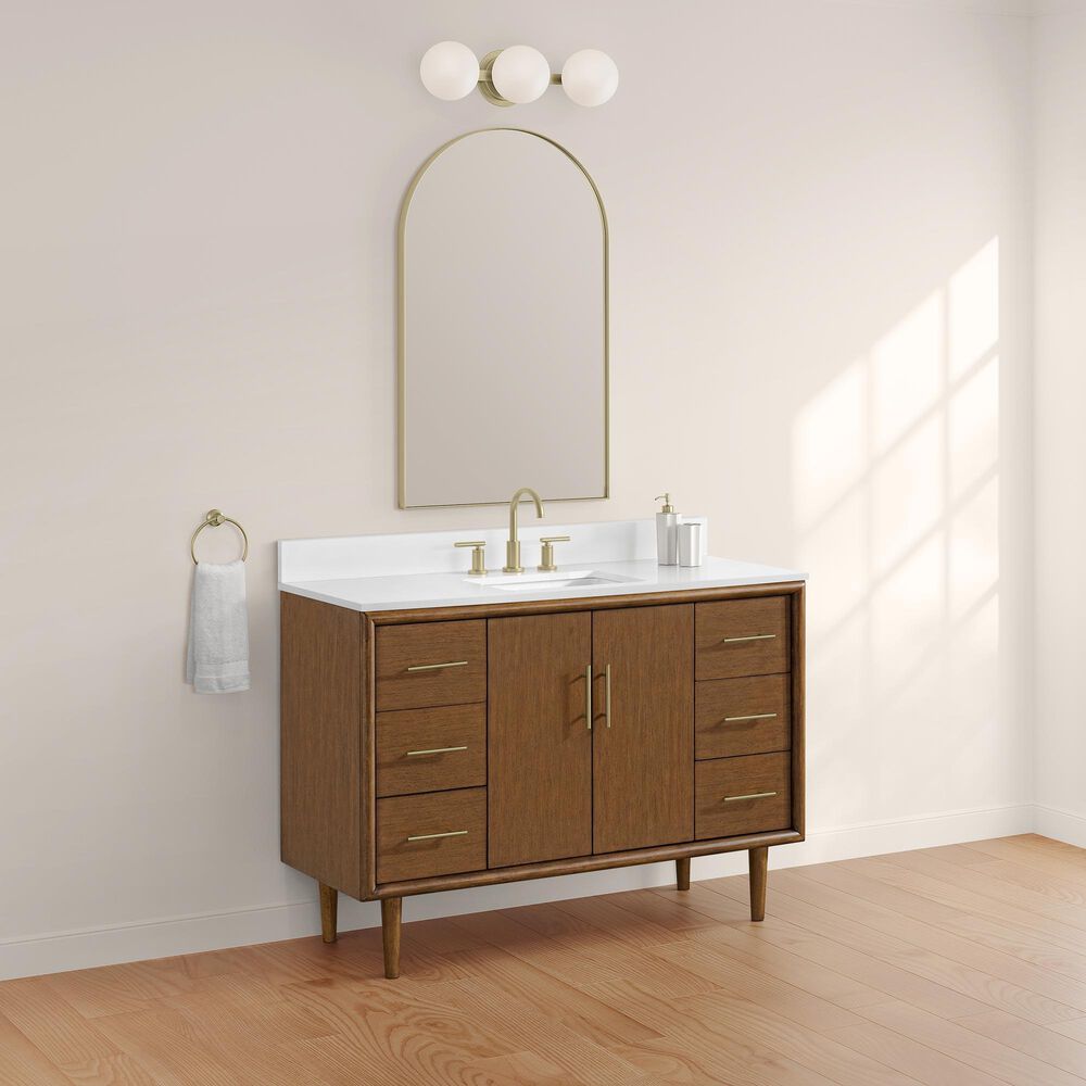37B Mertola 48" Single Bathroom Vanity Cabinet in Dark Maplewood with White Composite Stone Top and Backsplash, , large