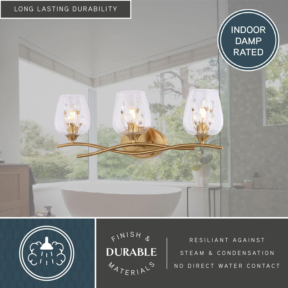 Vaxcel Wilmette 3-Light Bathroom Vanity in Champagne Gold, , large
