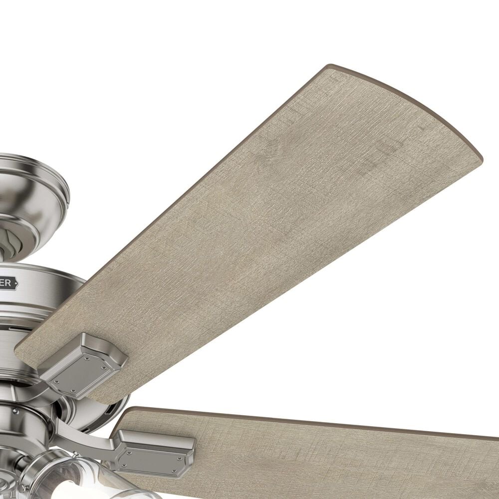 Hunter Crestfield 52&quot; Pull Chain Ceiling Fan with LED Lights in Brushed Nickel, , large