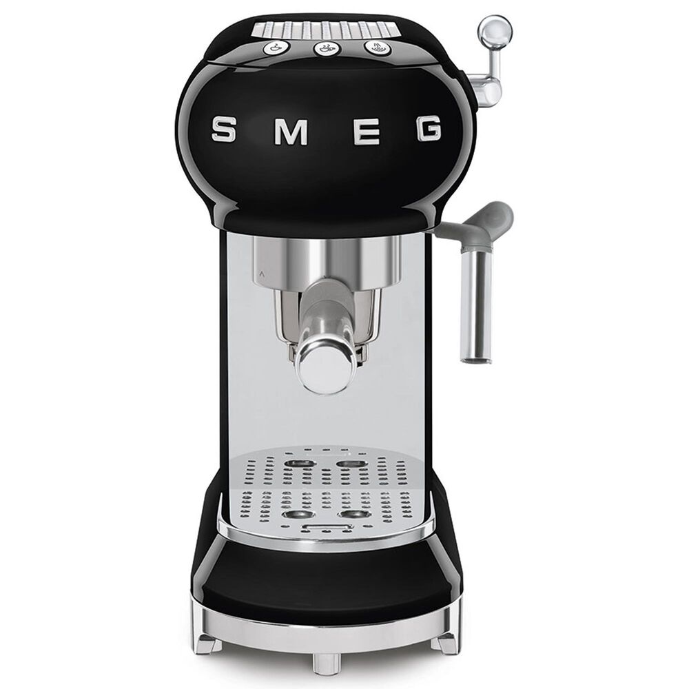 Smeg 33.81 Oz Espresso Manual Coffee Machine in Black and Polished Chrome, , large