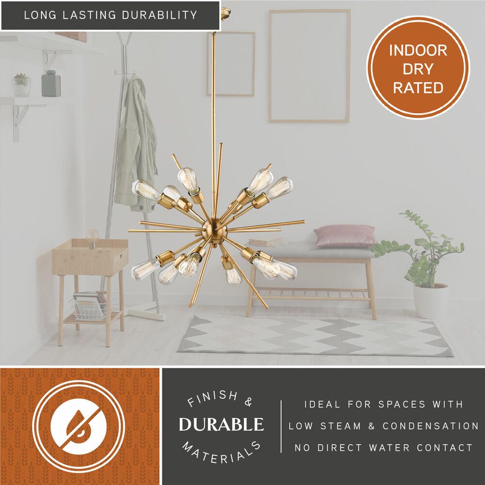 Vaxcel International Co. Ltd. Estelle 12-Light Pendant in Natural Brass, , large