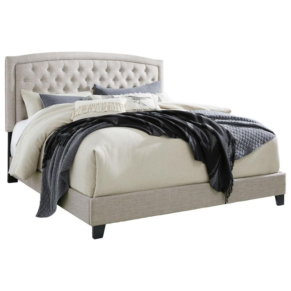 Ashley Jerary King Upholstered Bed in Light Gray, , large