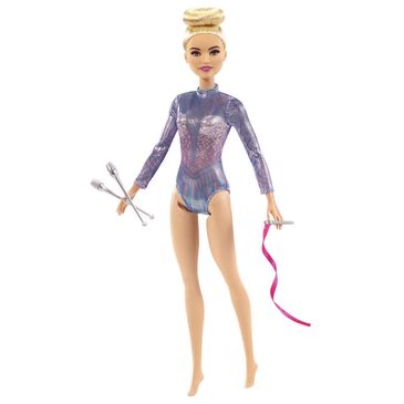 Barbie Rhythmic Gymnast Blonde Doll, Leotard and Accessories, , large