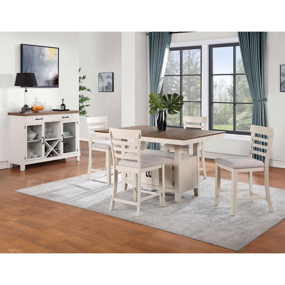 Steve Silver Hyland Counter Table with 20&quot; Leaf in Milk and Honey - Table Only, , large