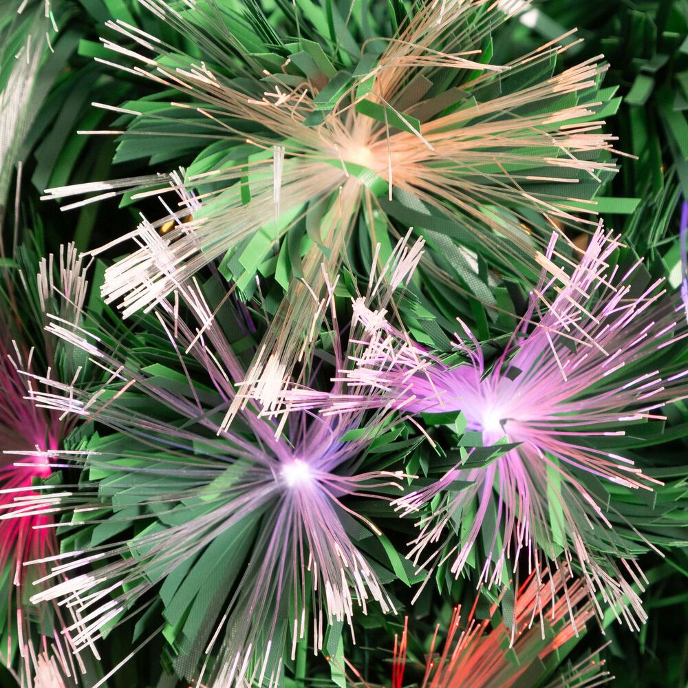The Gerson Company 6&#39; Pre-Lit Artificial Fiber Optic Garland with Color Changing LED Lights in Green, , large