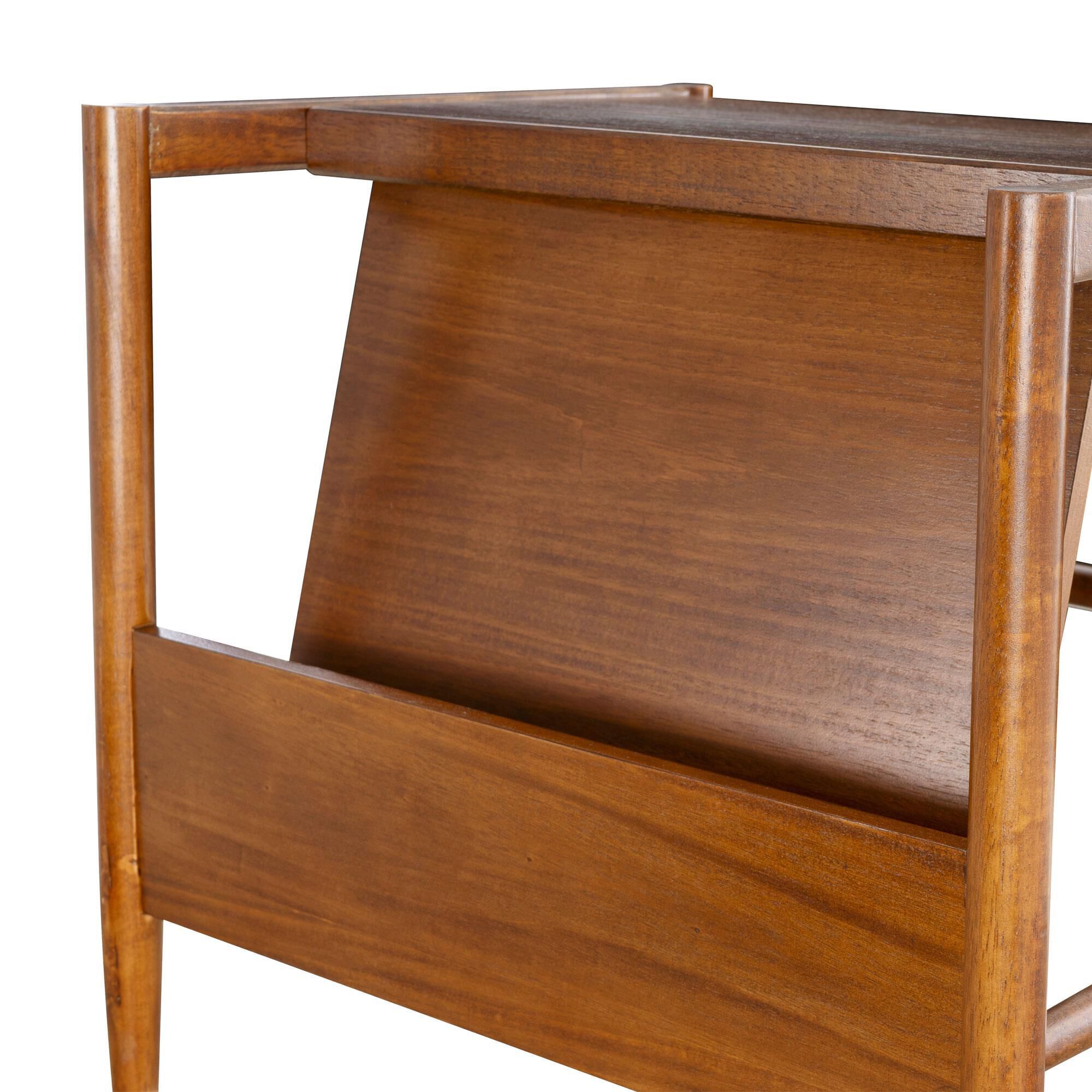 Linon Home Decor Flanagan Magazine Rack in Walnut